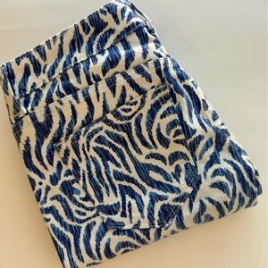 Vineyard Vines Zebra Print Skinny Ankle Jeans Blue White Size 2